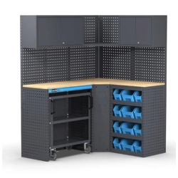 vendita online Arredo angolare per officina e garage da 1560+1256x495x1900 mm. Banchi da lavoro e armadi Fami